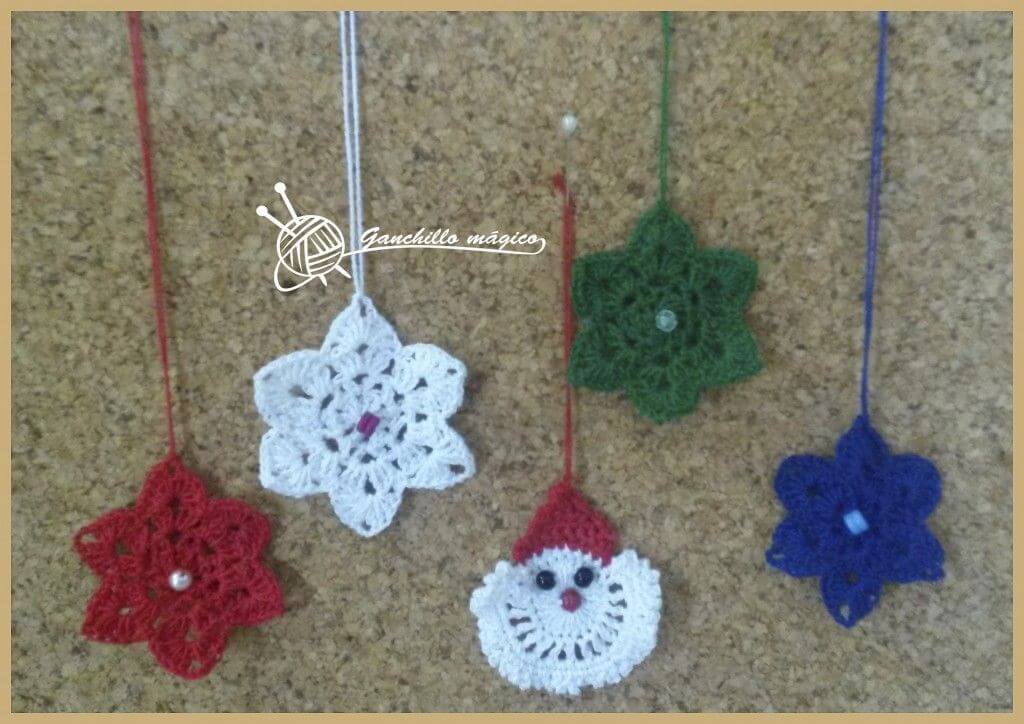 motivos navideños de ganchillo en color